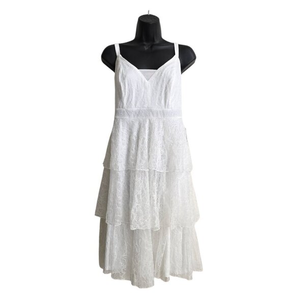 Torrid NWT Mini Stretch Lace V Neck Tiered Flare Dress Sz 12 - Picture 2 of 13